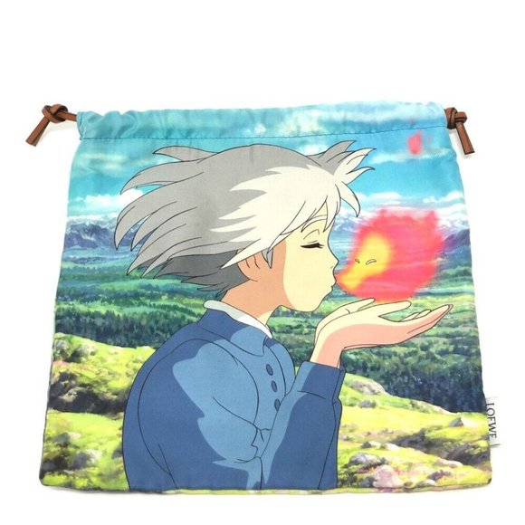 Auth LOEWE C822057X24 Ghibli collaboration howl's moving castle Drawstring bag P - Picture 1 of 10